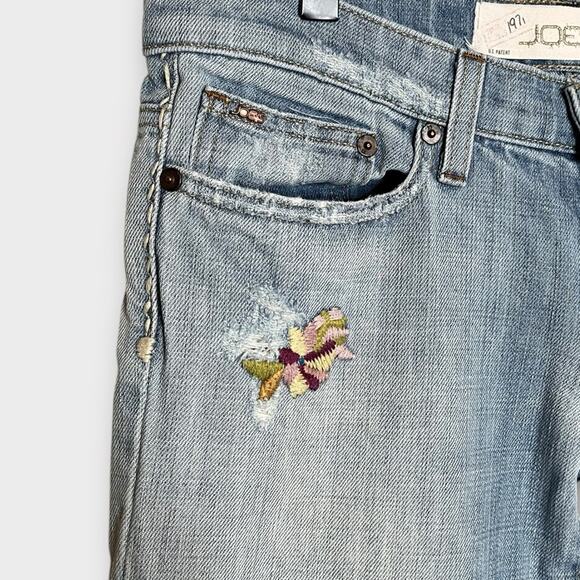 JOE'S JEANS Vintage 1971 Floral Embroidered Socialite Havens Wash Flare Sz 27 - Picture 5 of 9